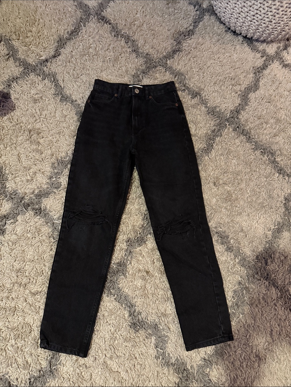 Zara Black High-Rise Distressed Women's Jeans
